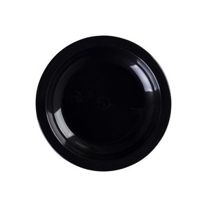 Prato Elegance Fundo Redondo 22cm Preto em Polipropileno Linha Tropical VEM