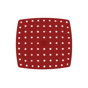 Tapete para Air Fryer Perfurado Quadrado 19cm em Vermelho em Silicone