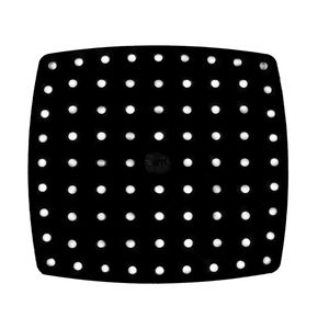 Tapete para Air Fryer Perfurado Quadrado 22cm em Preto em Silicone