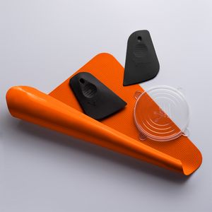 Tapete Culinário Quadrado 34x34 Laranja em Silicone