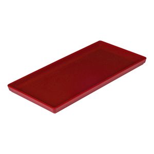 Prato Square Retangular 13,5x27 Vermelho em Policarbonato Linha Profissional Cook VEM