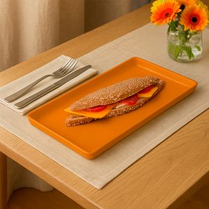 Prato Square Retangular 13,5x27 Laranja em Polipropileno Linha Tropical VEM
