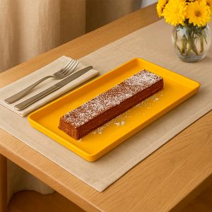Prato Square Retangular 13,5x27 Amarelo em Polipropileno Linha Tropical VEM