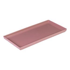 Prato Square Retangular 13,5x27 Rosé em Polipropileno Linha Tendência VEM