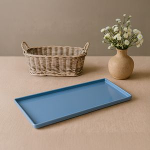 Prato Square Retangular 13,5x27 Azul em Polipropileno Linha Tendência VEM