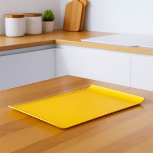 Bandeja Servir Quadrada 30x30 Amarela em Polipropileno Linha Tropical VEM