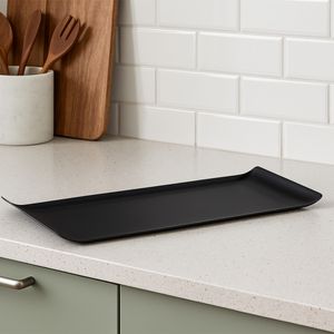 Bandeja Servir Retangular 15x40 Preta em Polipropileno Linha Tropical
