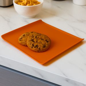 Bandeja Servir Quadrada 30x30 Laranja em Policarbonato Linha Profissional Cook VEM