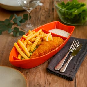 Barca Sushi 1L Laranja em Policarbonato Linha Profissional Cook VEM