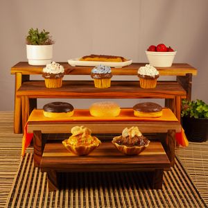 Expositor Modular para Pâtisserie 30x20x12 em Madeira Teca com Imã - Linha Wooden Glow VEM