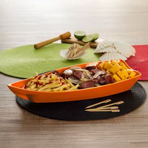 Barca Sushi 600ml Laranja em Polipropileno Linha Tropical VEM
