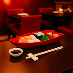 Barca Sushi 1L Vermelha em Polipropileno Linha Tropical VEM