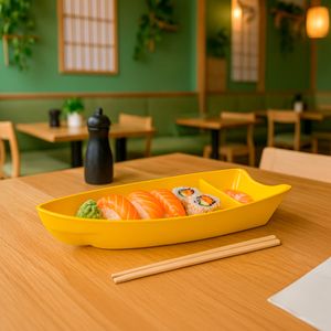 Barca Sushi 1L Amarela em Polipropileno Linha Tropical VEM
