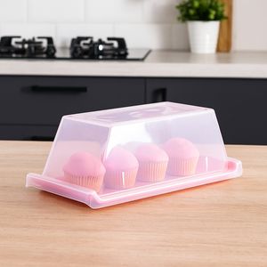 Bandeja Servir Retangular Com Tampa 15x30 Vermelha em Polipropileno Linha Tropical Vemplast