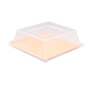 Bandeja Servir Quadrada Com Tampa 30x30 Amarela em Polipropileno Linha Tropical Vemplast
