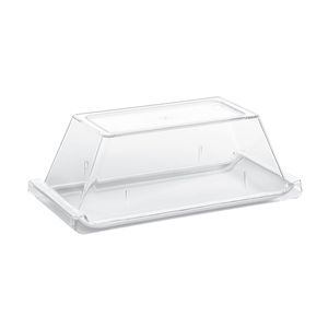 Bandeja Servir Retangular Com Tampa 15x30 Natural em Policarbonato Linha Profissional Cook VEM