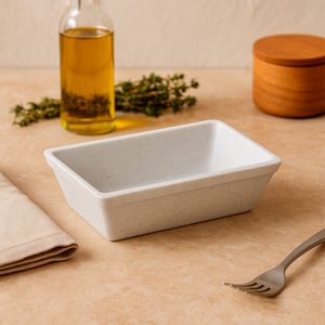 Travessa Stillo Retangular 2L Mármore em Policarbonato