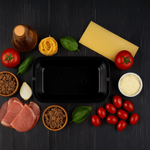 Travessa Retangular 200ml Preta em Silicone