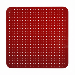 Tapete Culinário Perfurado Quadrado 34x34 Vermelho em Silicone