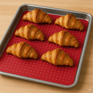 Tapete Culinário Perfurado Quadrado 34x34 Vermelho em Silicone