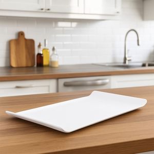 Bandeja Coffee Retangular 15x30 Branca em Polipropileno