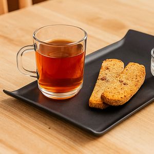 Bandeja Coffee Retangular 15x30 Preta em Polipropileno