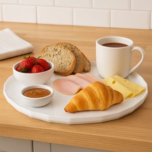 Bandeja Elegance Redonda Aro 30 Branca em Polipropileno