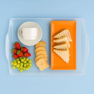 Bandeja Square Retangular 23x35 Natural em Policarbonato