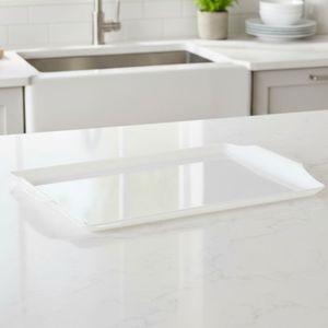 Bandeja Square Retangular 35x50 Branca em Policarbonato