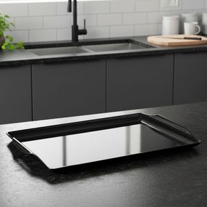 Bandeja Square Retangular 35x50 Preta em Policarbonato