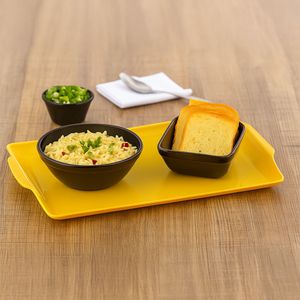 Bandeja Square Retangular 23x35 Amarela em Polipropileno