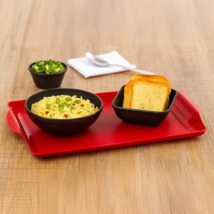 Bandeja Square Retangular 23x35 Vermelha em Polipropileno