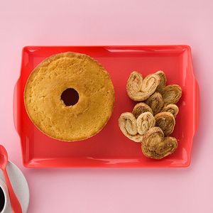 Bandeja Square Retangular 23x35 Coral em Polipropileno