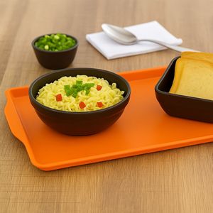 Bandeja Square Retangular 35x50 Laranja em Polipropileno