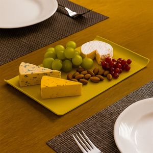 Bandeja Servir Retangular 30x45 Amarela em Polipropileno