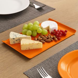 Bandeja Servir Retangular 30x45 Laranja em Polipropileno