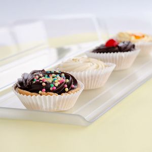 Bandeja Servir Retangular 15x30 Natural em Policarbonato