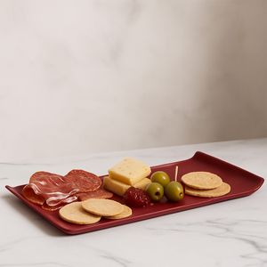 Bandeja Servir Retangular 15x30 Vermelha em Policarbonato