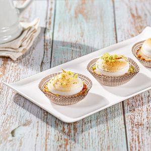 Bandeja Servir Retangular 15x40 Branca em Policarbonato