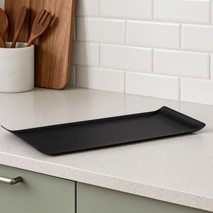 Bandeja Servir Retangular 15x40 Preta em Polipropileno