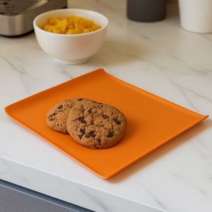 Bandeja Servir Quadrada 30x30 Laranja em Polipropileno