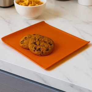 Bandeja Servir Quadrada 30x30 Laranja em Policarbonato