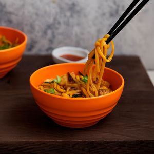 Bowl Oriental Redondo 500ml Laranja em Policarbonato