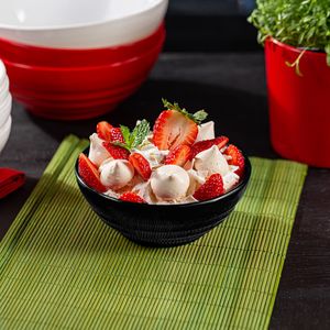 Bowl Oriental Redondo 500ml Preto em Policarbonato