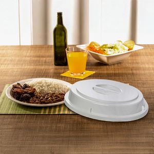 Cloche Elegance 24,5cm Branco em Policarbonato