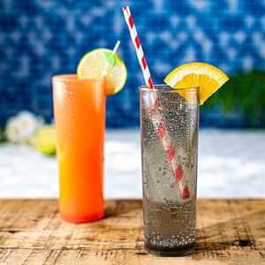 Copo Long Drink Slim 300ml Fumê em Policarbonato