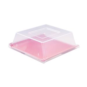 Bandeja Servir Quadrada Com Tampa 30x30 Vermelha em Polipropileno