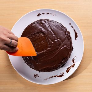 Espátula de Confeitaria 12,5x9cm Laranja em Silicone