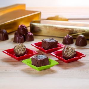 Molheira Shoyu Quadrada 60ml Verde em Polipropileno