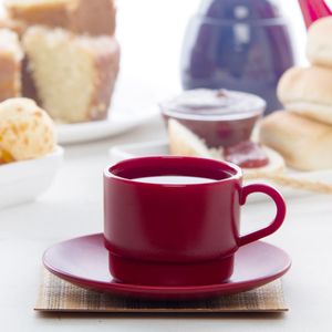 Pires Para Xícara de Chá Redonda 14x14 Vermelho em Policarbonato